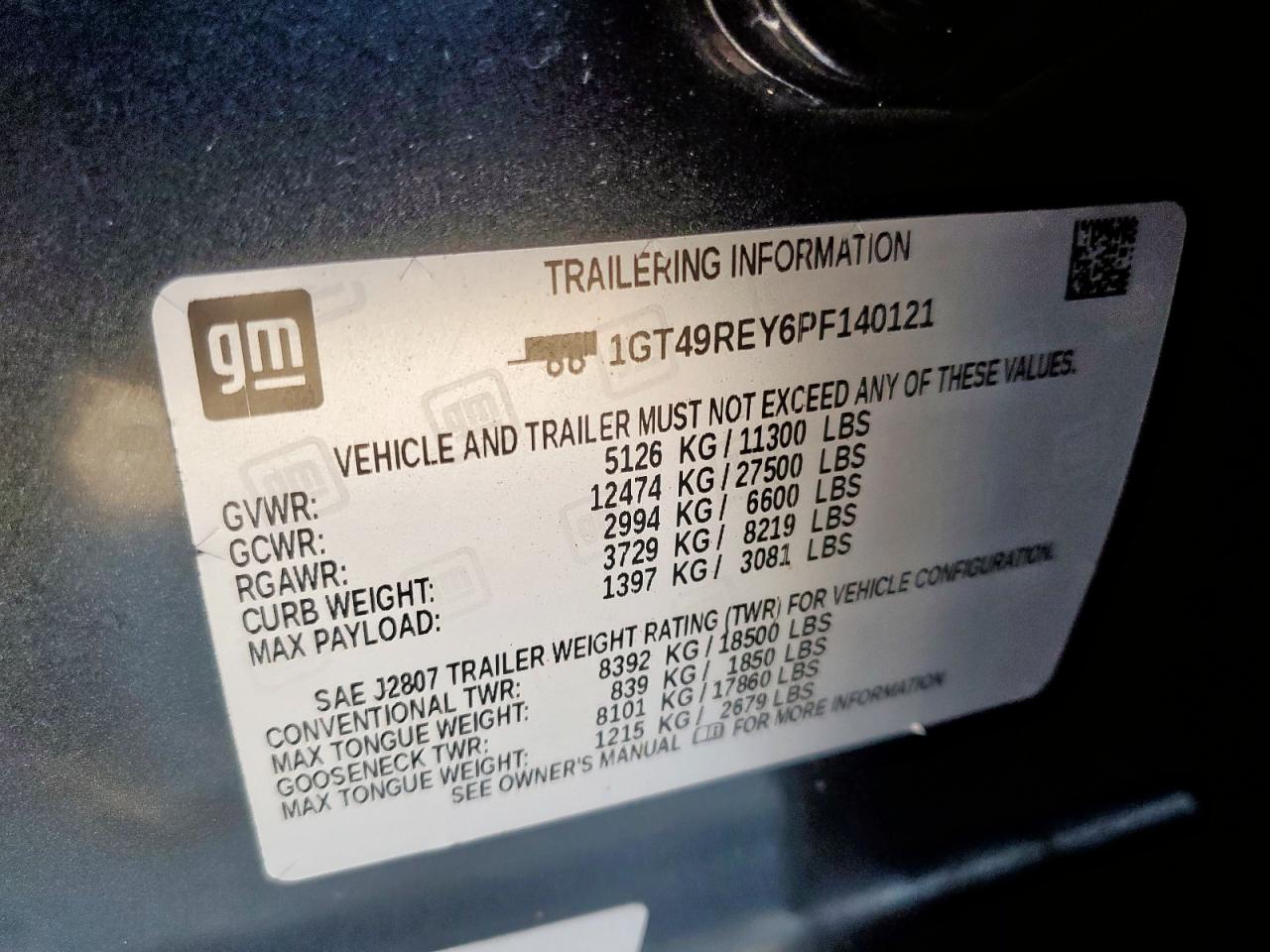 2023 GMC Sierra K2500 Denali VIN: 1GT49REY6PF140121 Lot: 92943505