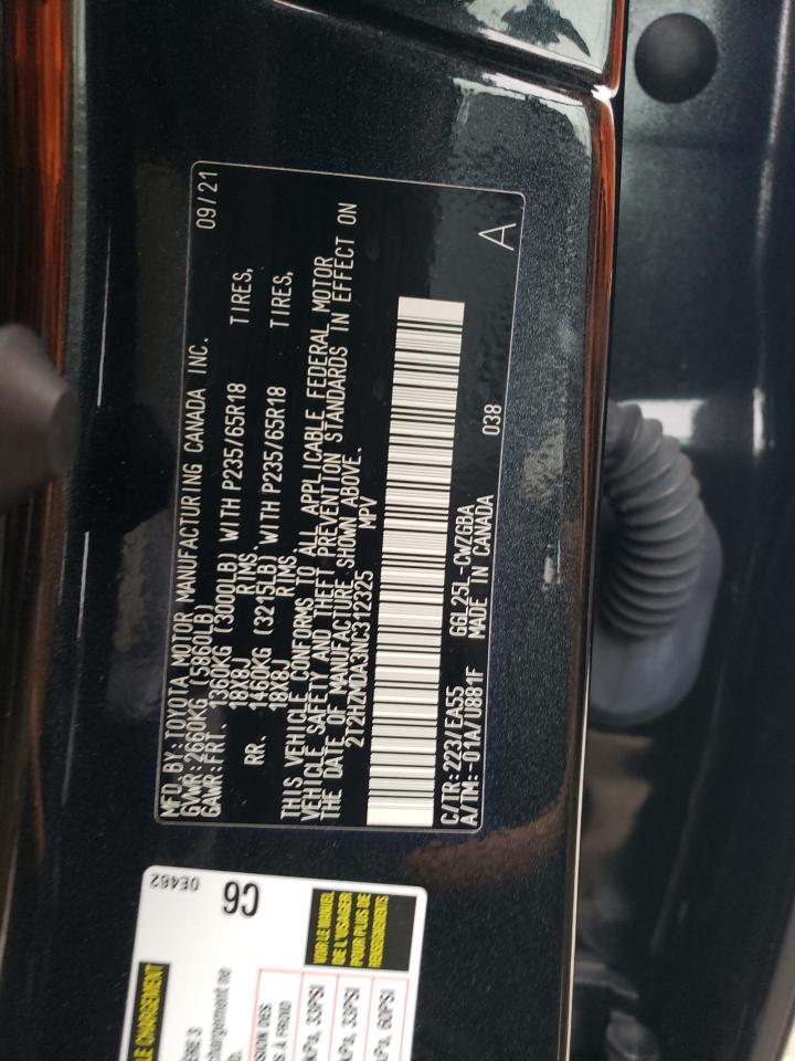 2022 Lexus Rx 350 VIN: 2T2HZMDA3NC312325 Lot: 93480145