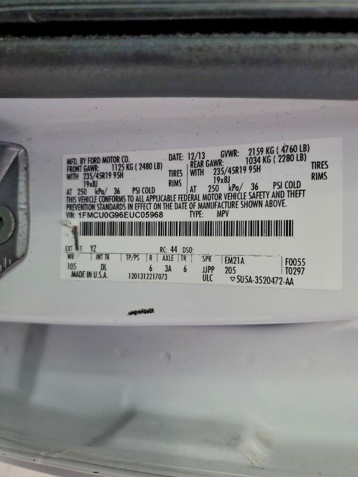 2014 Ford Escape Se VIN: 1FMCU0G96EUC05968 Lot: 94104515