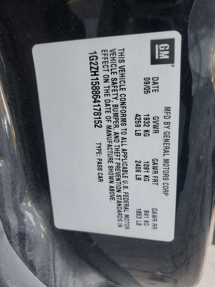 2006 Pontiac G6 Gt VIN: 1G2ZH158864178152 Lot: 93126295