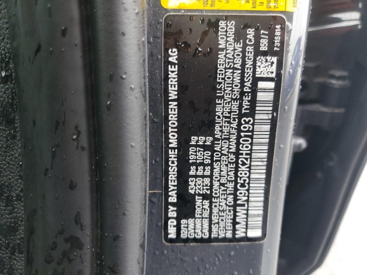 2019 Mini Cooper S Clubman VIN: WMWLN9C58K2H60193 Lot: 93487955