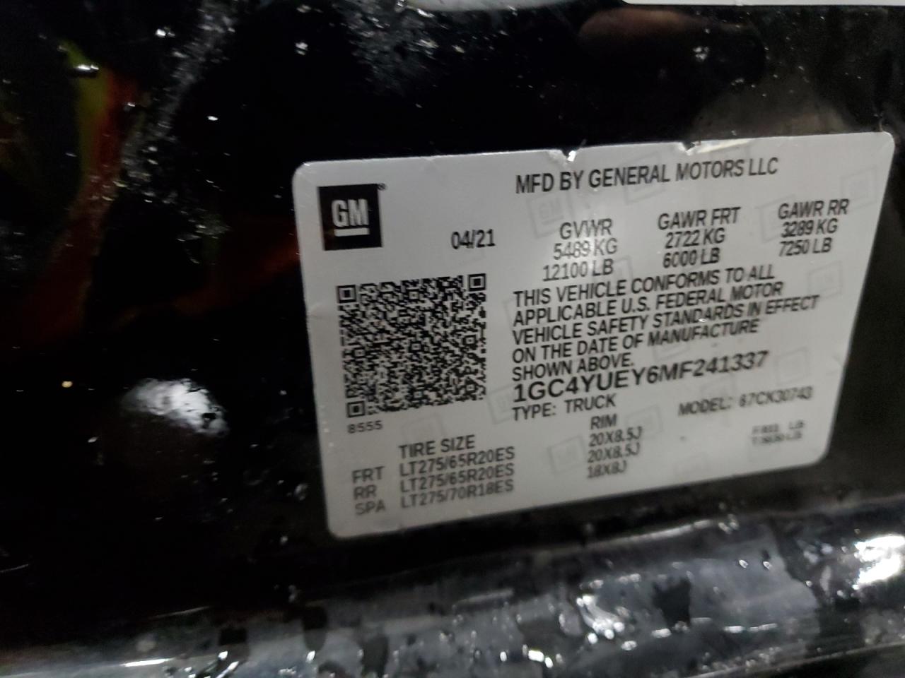 2021 Chevrolet Silverado K3500 Ltz VIN: 1GC4YUEY6MF241337 Lot: 94087575