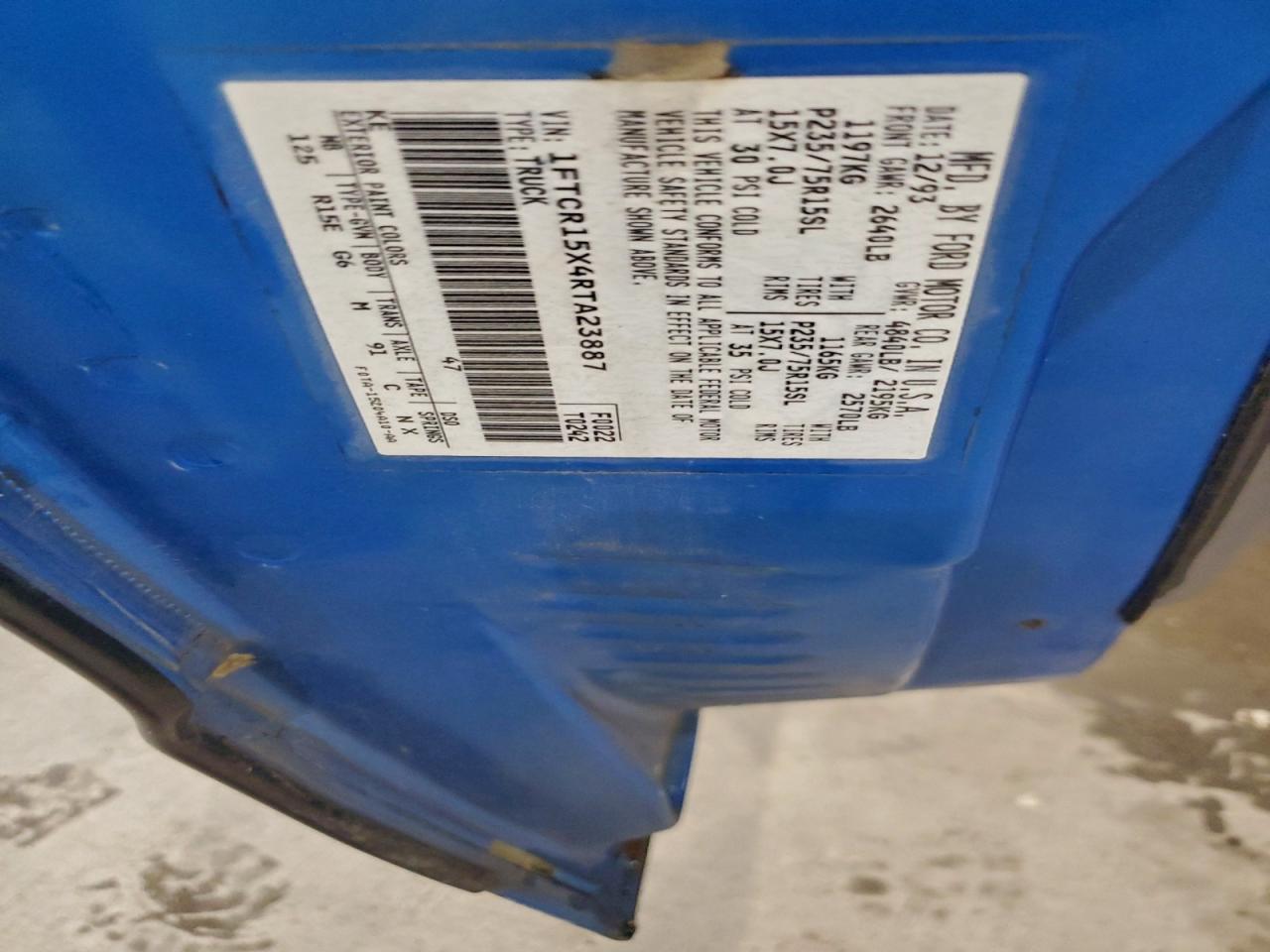 1994 Ford Ranger Super Cab VIN: 1FTCR15X4RTA23887 Lot: 94064265