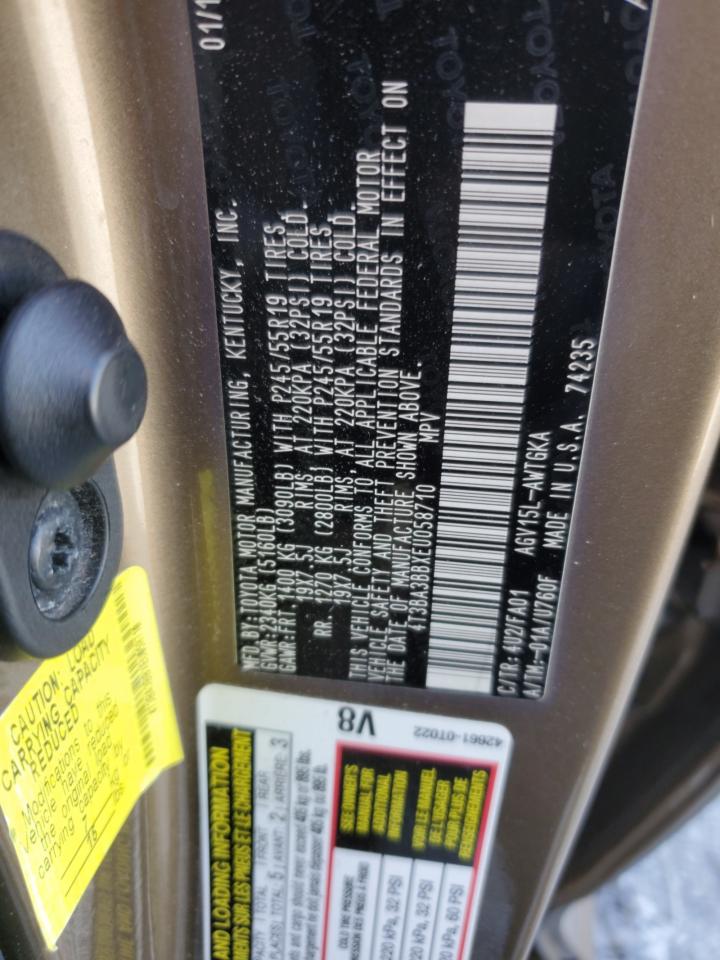 2014 Toyota Venza Le VIN: 4T3BA3BBXEU058710 Lot: 91779475