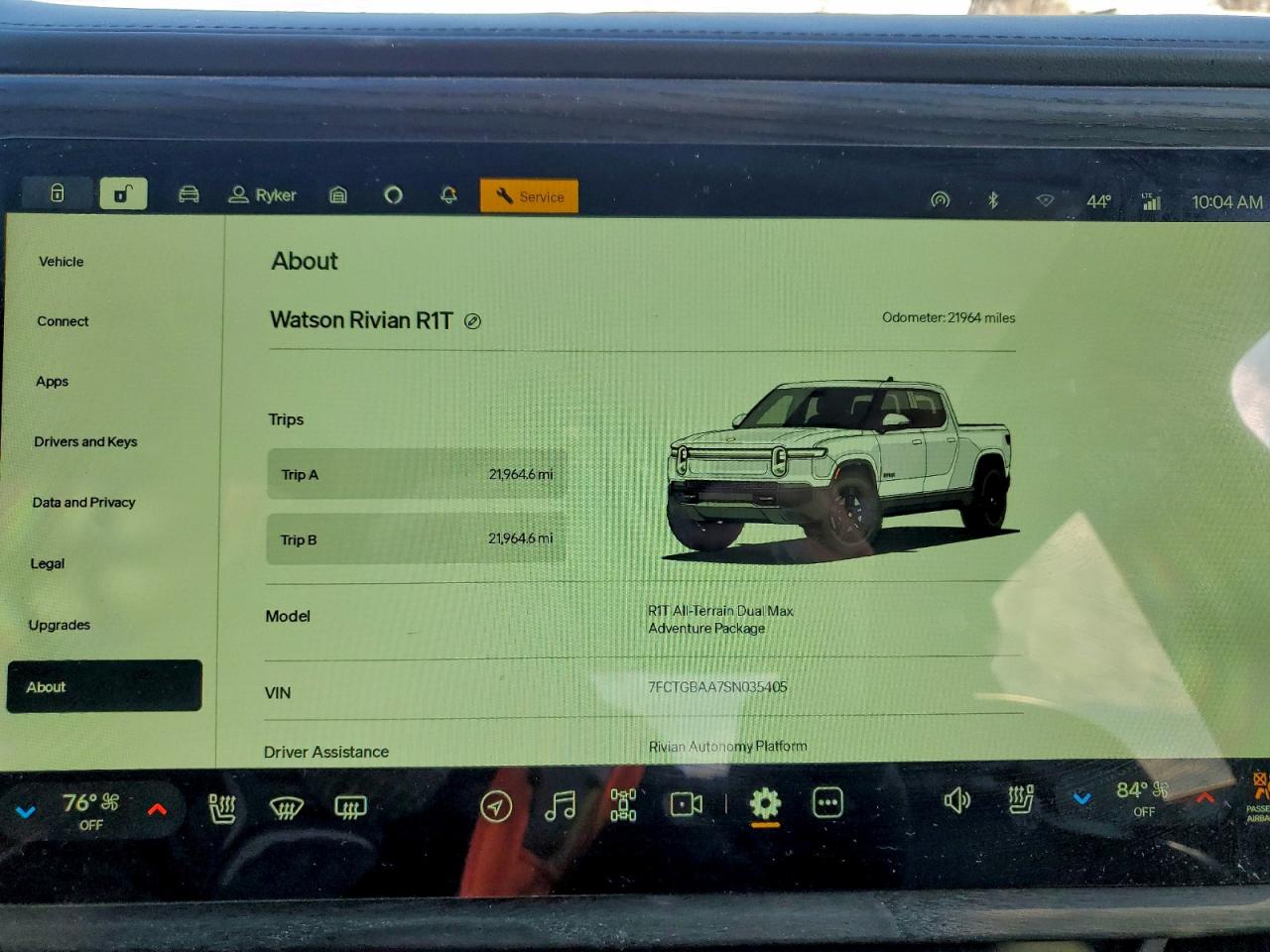 2025 Rivian R1T Adventure VIN: 7FCTGBAA7SN035405 Lot: 94161595