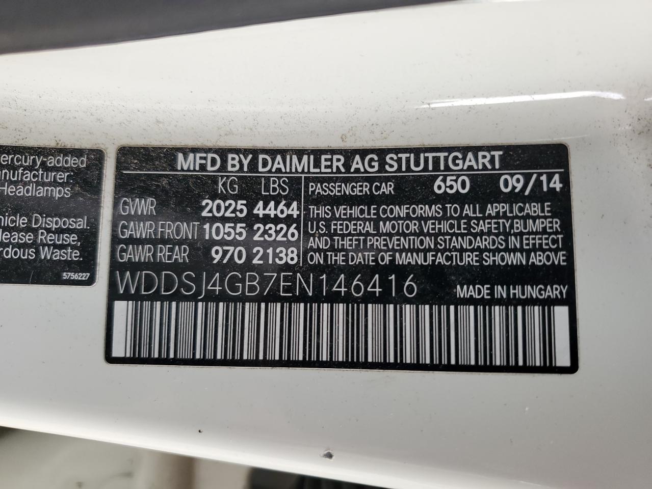 2014 Mercedes-Benz Cla 250 4Matic VIN: WDDSJ4GB7EN146416 Lot: 91410135