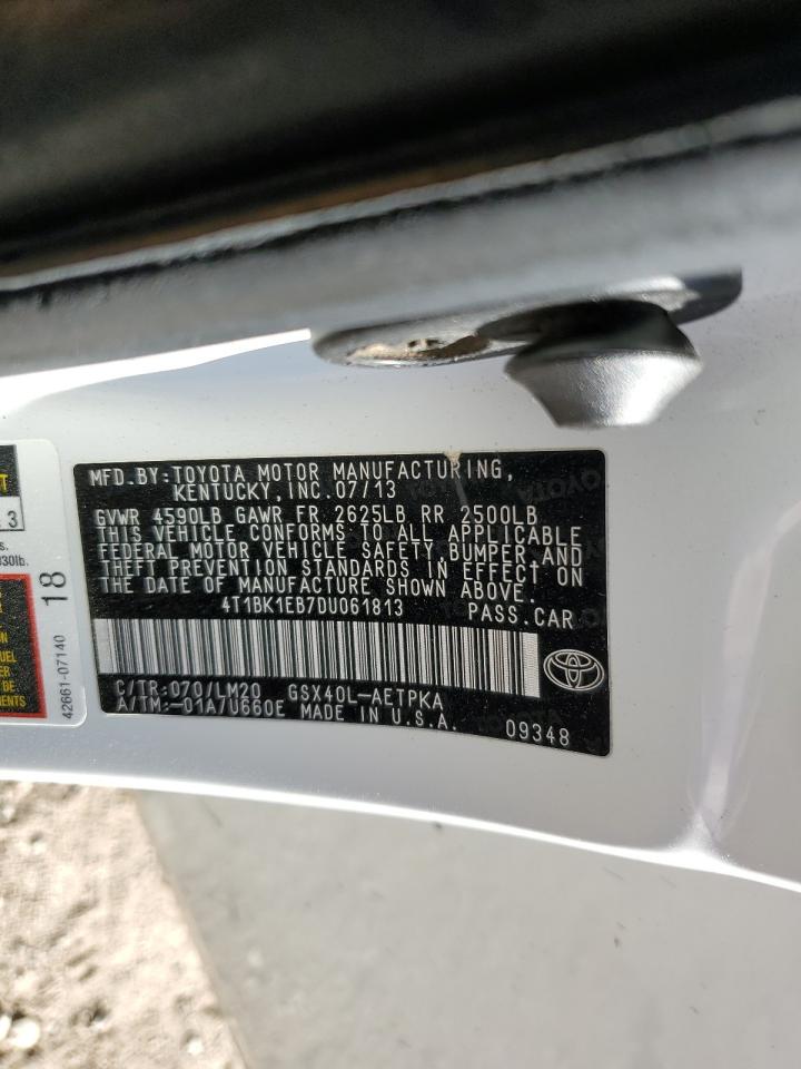 2013 Toyota Avalon Base VIN: 4T1BK1EB7DU061813 Lot: 91307615