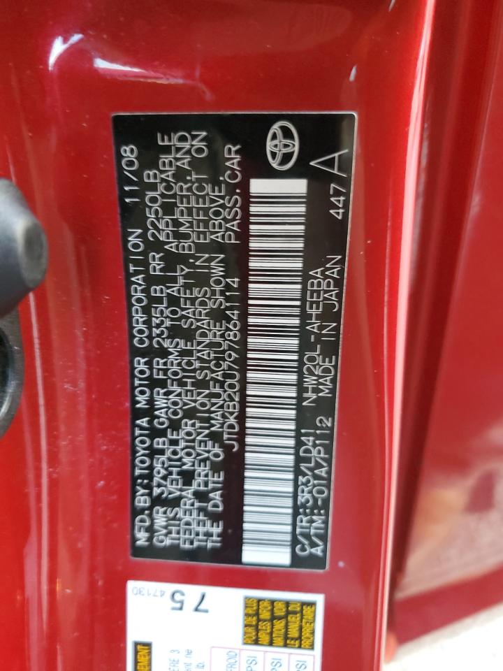 2009 Toyota Prius VIN: JTDKB20U797864114 Lot: 93026135