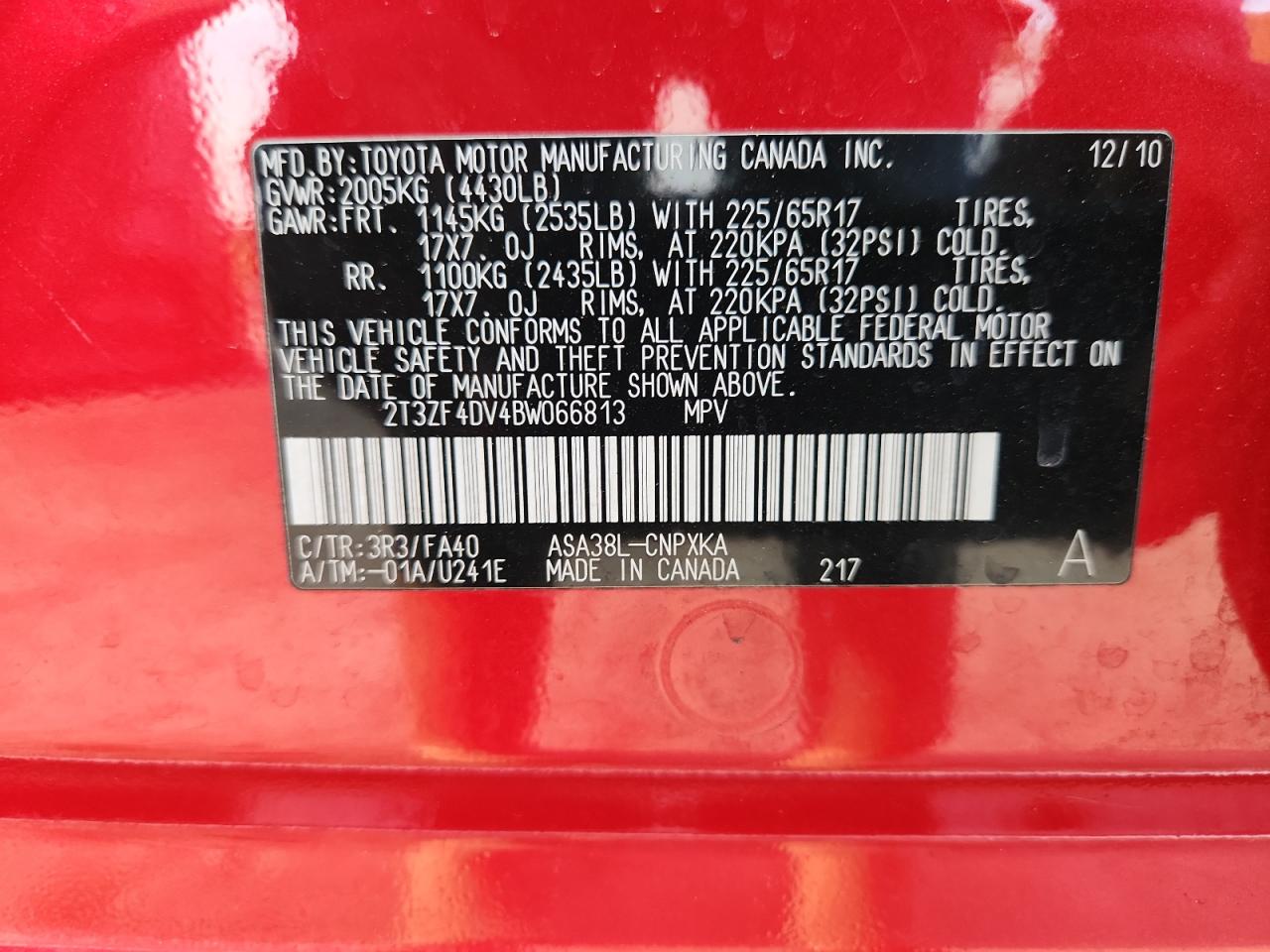 2011 Toyota Rav4 VIN: 2T3ZF4DV4BW066813 Lot: 93918645