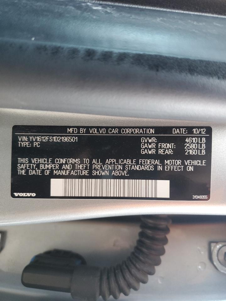 2013 Volvo S60 T5 VIN: YV1612FS1D2196501 Lot: 92909675