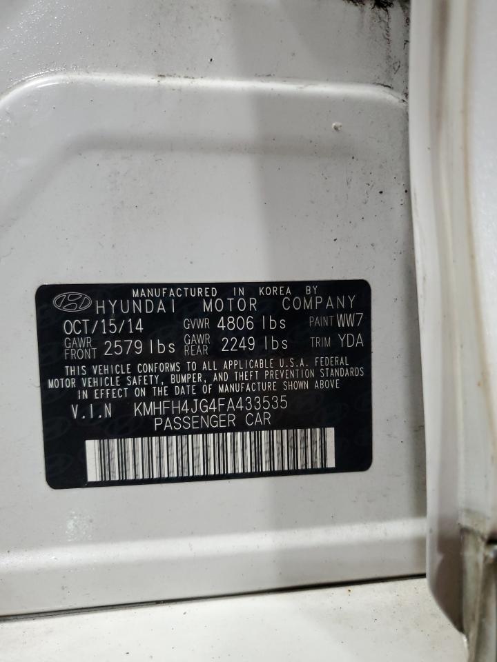 2015 Hyundai Azera Limited VIN: KMHFH4JG4FA433535 Lot: 93034735