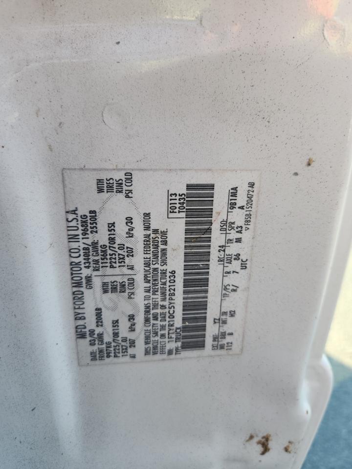 2000 Ford Ranger VIN: 1FTYR10C5YPB21036 Lot: 93085405