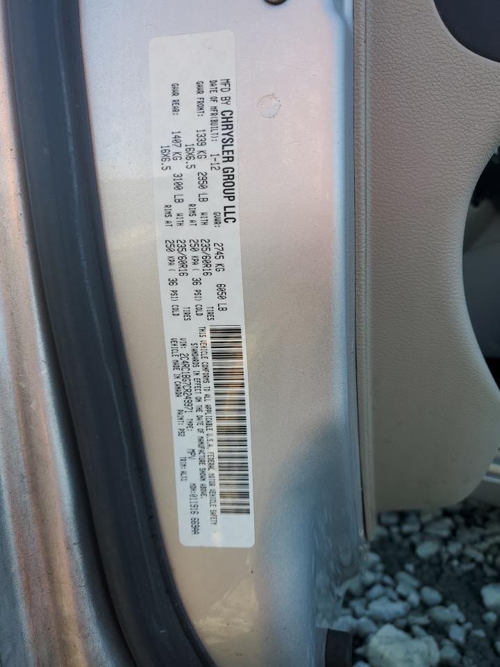 2012 Chrysler Town & Country Touring VIN: 2C4RC1BG7CR249971 Lot: 91180015