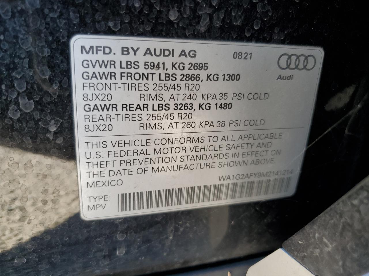 2021 Audi Q5 E Premium VIN: WA1G2AFY9M2141214 Lot: 91678745