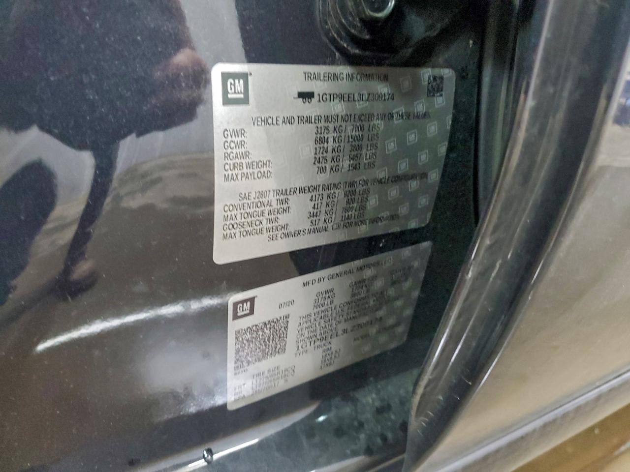 2020 GMC Sierra K1500 At4 VIN: 1GTP9EEL3LZ309174 Lot: 94778185