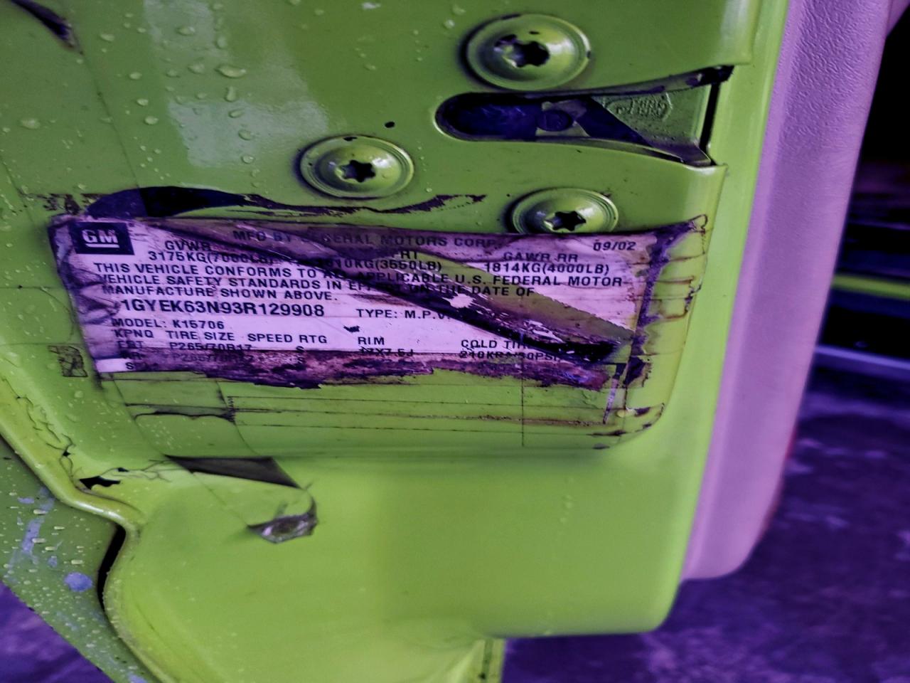 2003 Cadillac Escalade Luxury VIN: 1GYEK63N93R129908 Lot: 94546865