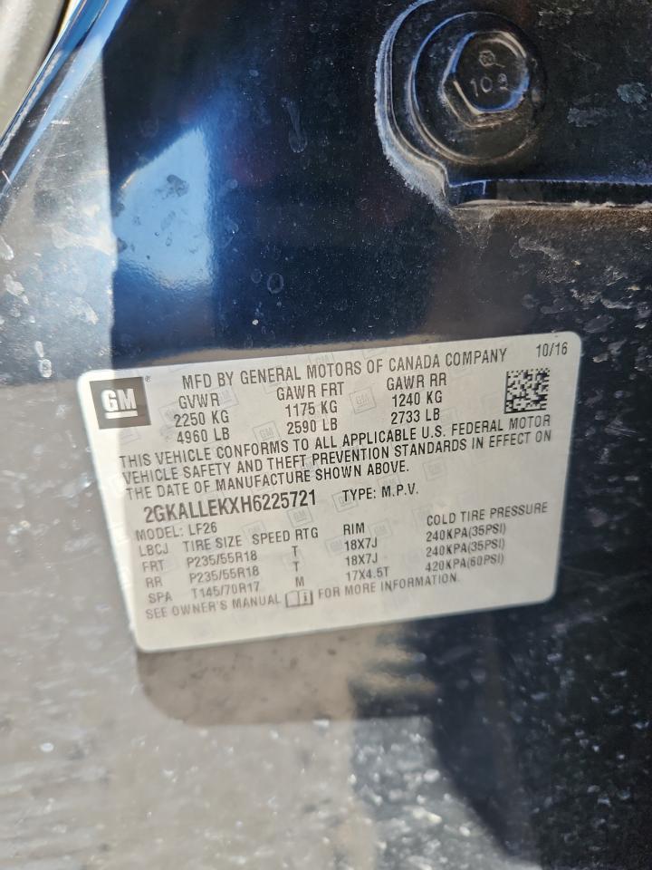 2017 GMC Terrain Sl VIN: 2GKALLEKXH6225721 Lot: 90644905