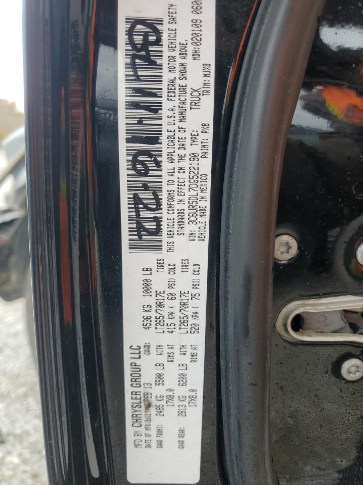 2013 Ram 2500 Slt VIN: 3C6UR5DL7DG522190 Lot: 91843195