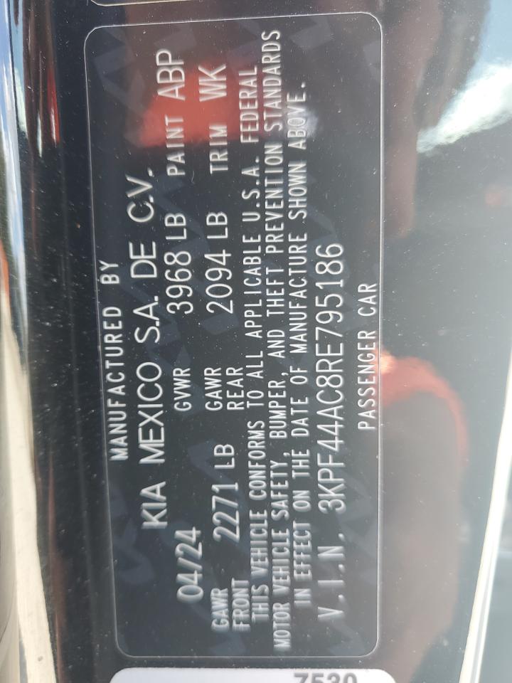 2024 Kia Forte Gt VIN: 3KPF44AC8RE795186 Lot: 91810195