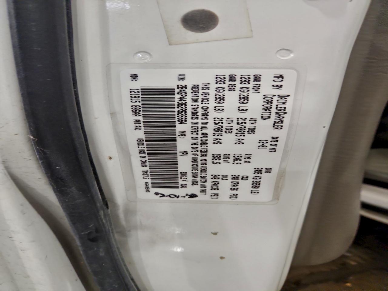 2002 Dodge Grand Caravan Sport VIN: 2B4GP44362R626664 Lot: 93962935