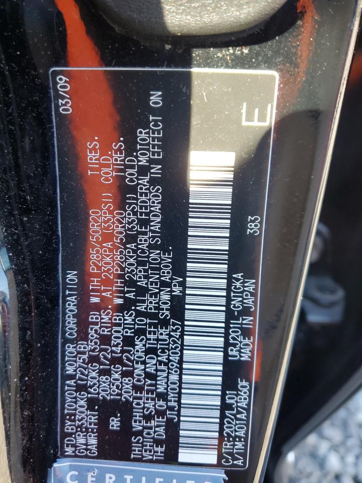 2009 Lexus Lx 570 VIN: JTJHY00W694032437 Lot: 93461515