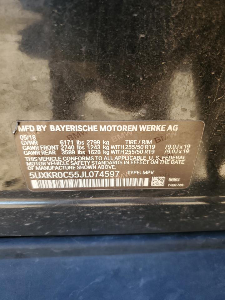 2018 BMW X5 xDrive35I VIN: 5UXKR0C55JL074597 Lot: 91689805