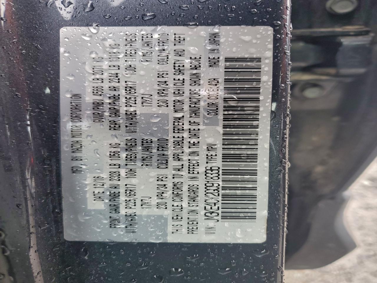 2016 Mazda Cx-5 Touring VIN: JM3KE4CY2G0918336 Lot: 93190615