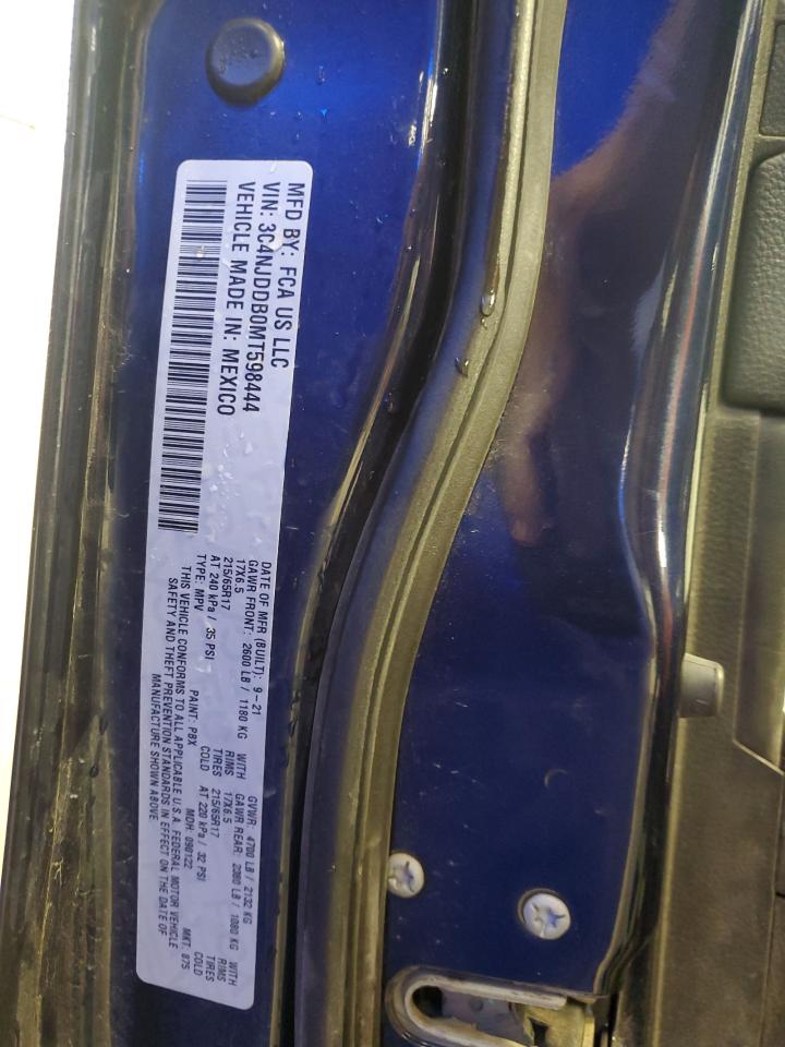 2021 Jeep Compass Trailhawk VIN: 3C4NJDDB0MT598444 Lot: 91186375