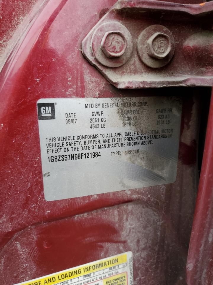 2008 Saturn Aura Xe VIN: 1G8ZS57N98F121984 Lot: 93532235