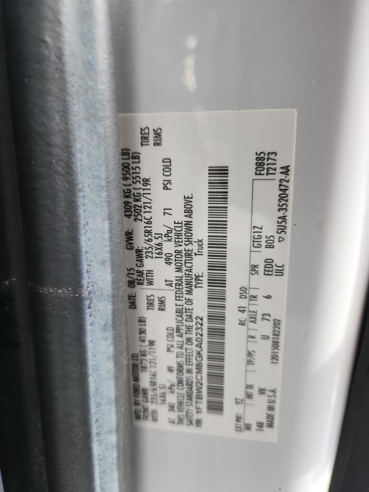 2016 Ford Transit T-350 Delivery Van VIN: 1FTBW2CM8GKA02322 Lot: 93435695