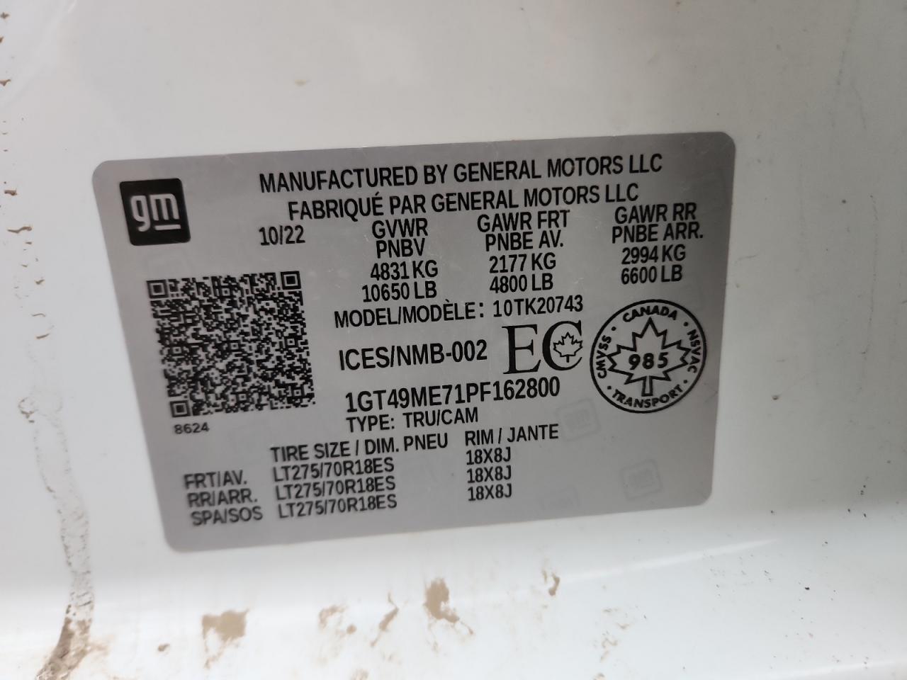 2023 GMC Sierra K2500 Sle VIN: 1GT49ME71PF162800 Lot: 90879735