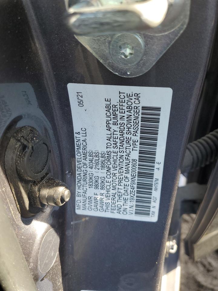 2022 Honda Insight Touring VIN: 19XZE4F9XNE000608 Lot: 92725875