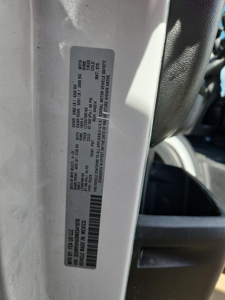 2021 Ram Promaster VIN: 3C6MRVHG6ME541970 Lot: 91969555