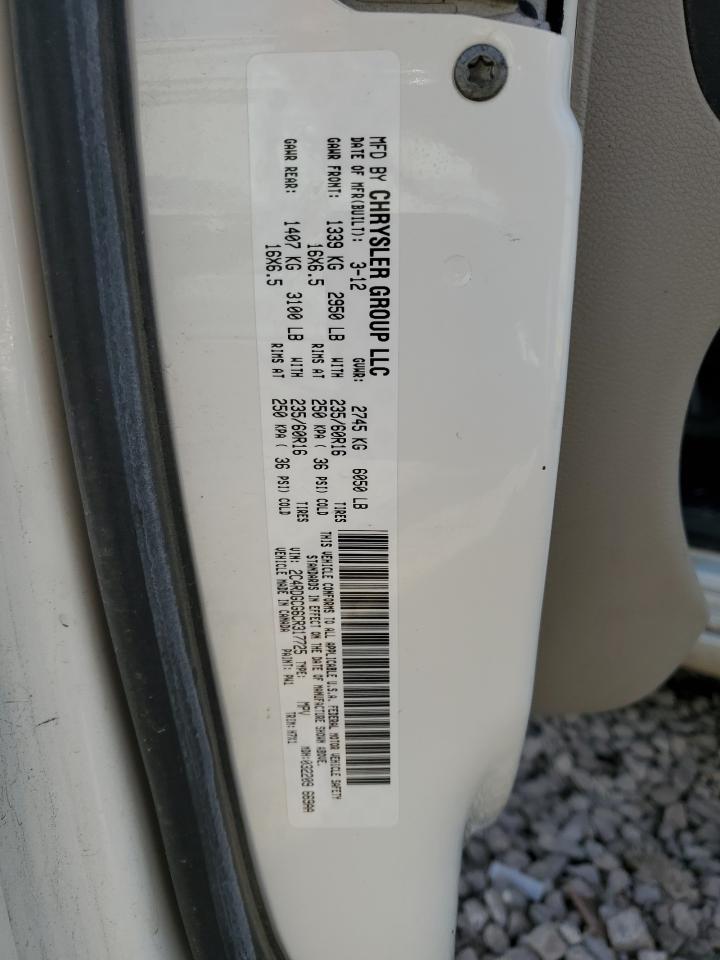 2012 Dodge Grand Caravan Sxt VIN: 2C4RDGCG6CR317725 Lot: 90949645