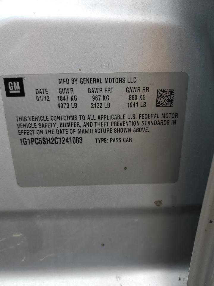 2012 Chevrolet Cruze Ls VIN: 1G1PC5SH2C7241083 Lot: 93389055
