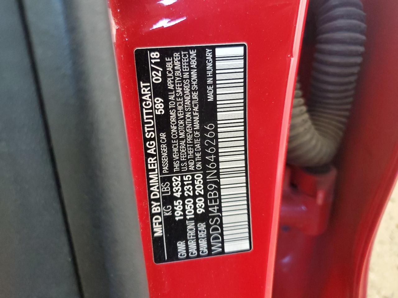 2018 Mercedes-Benz Cla 250 VIN: WDDSJ4EB9JN646266 Lot: 91075855