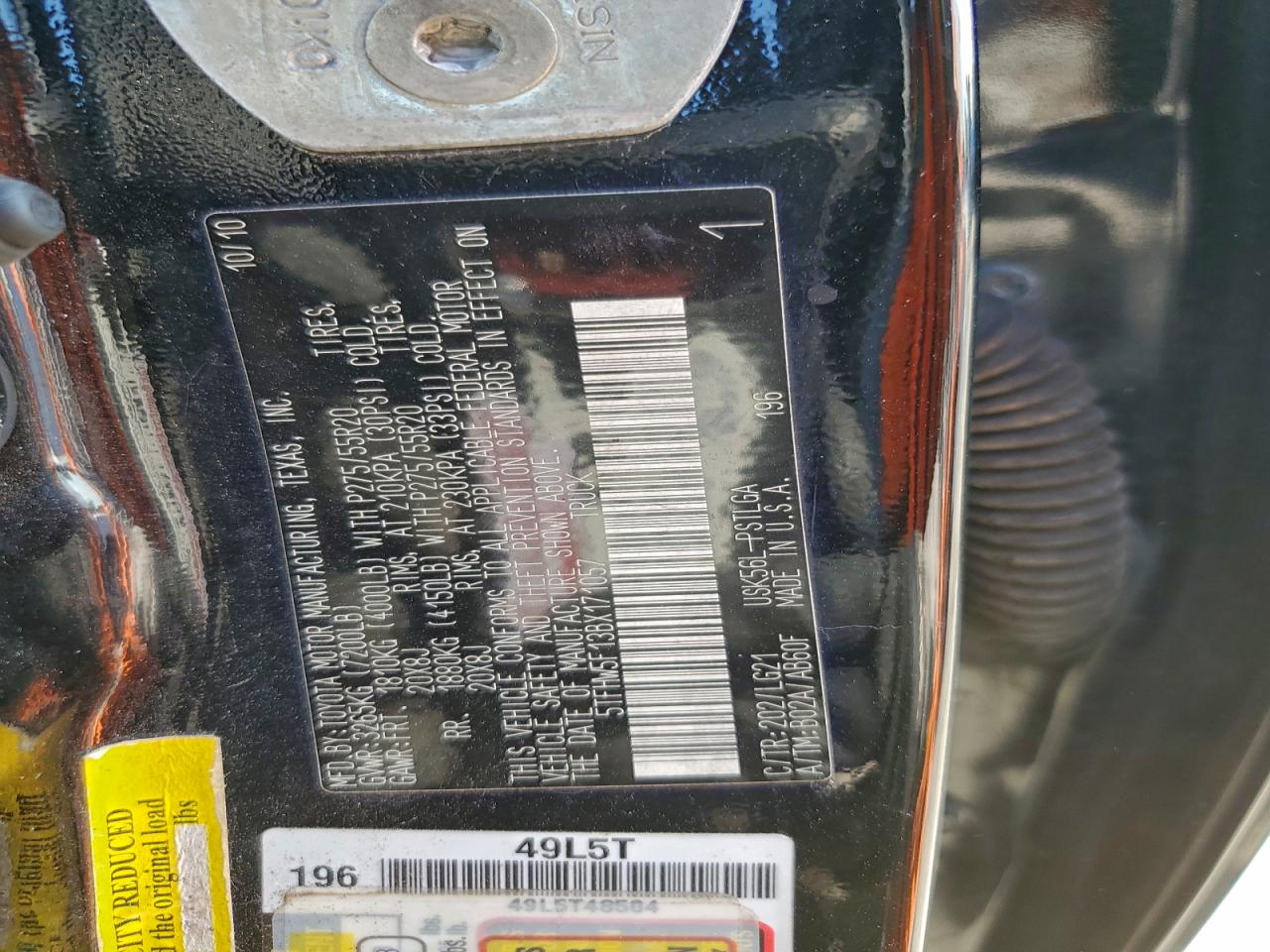 2011 Toyota Tundra Crewmax Limited VIN: 5TFHW5F13BX171057 Lot: 94503315