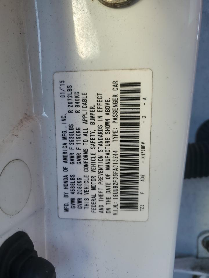 2015 Acura Tlx VIN: 19UUB2F36FA015244 Lot: 92653145