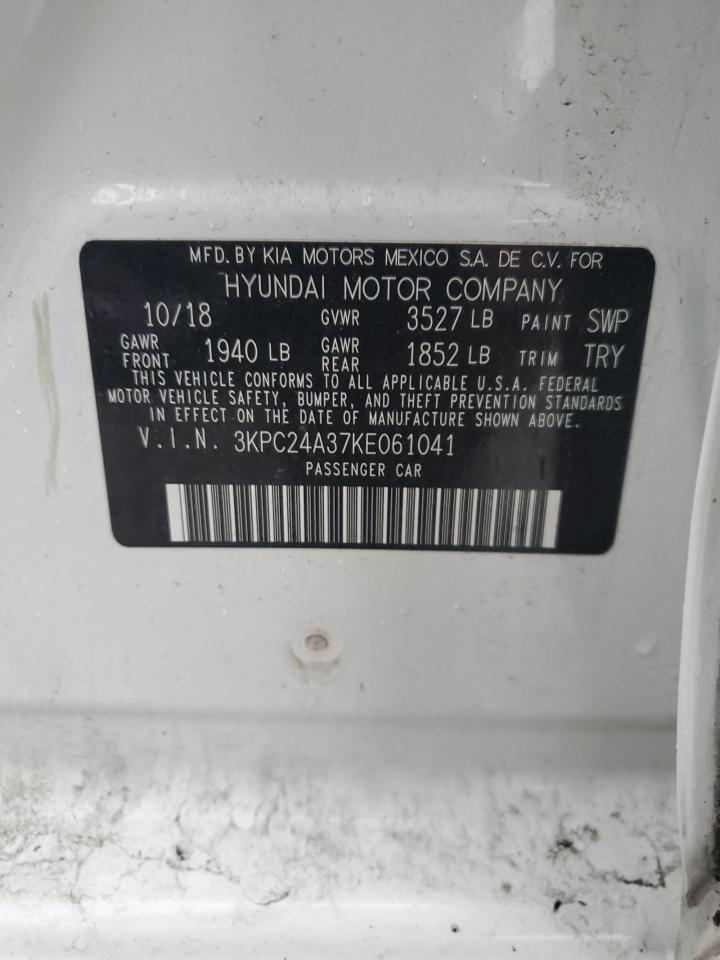 2019 Hyundai Accent Se VIN: 3KPC24A37KE061041 Lot: 86660355
