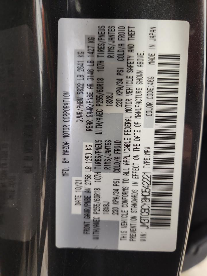 2021 Mazda Cx-9 Touring VIN: JM3TCBCY8M0542221 Lot: 93186415