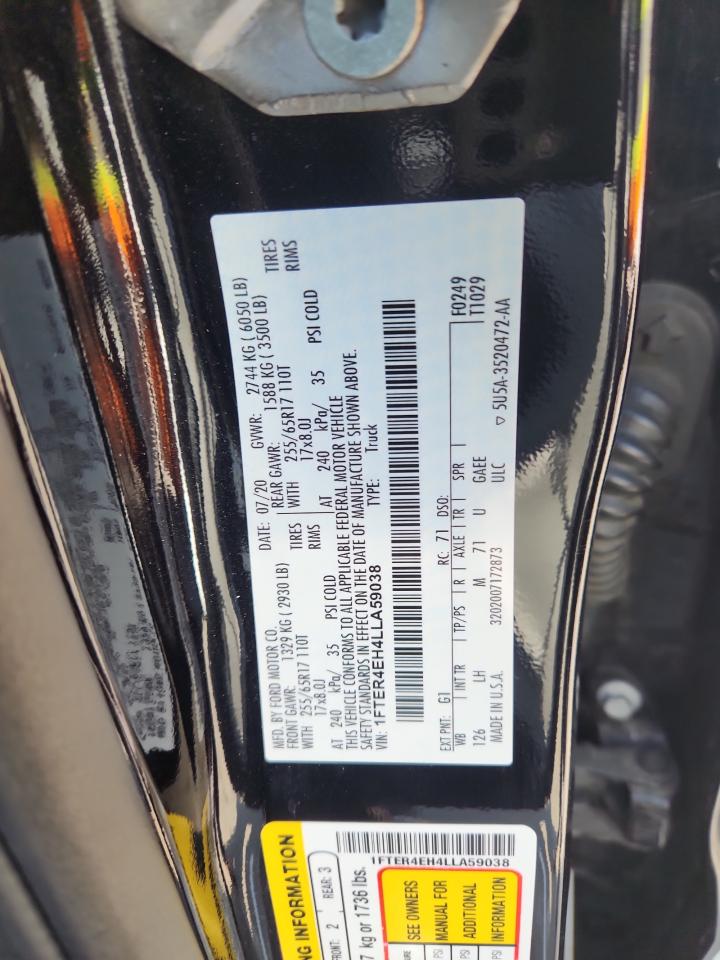 2020 Ford Ranger Xl VIN: 1FTER4EH4LLA59038 Lot: 91718805