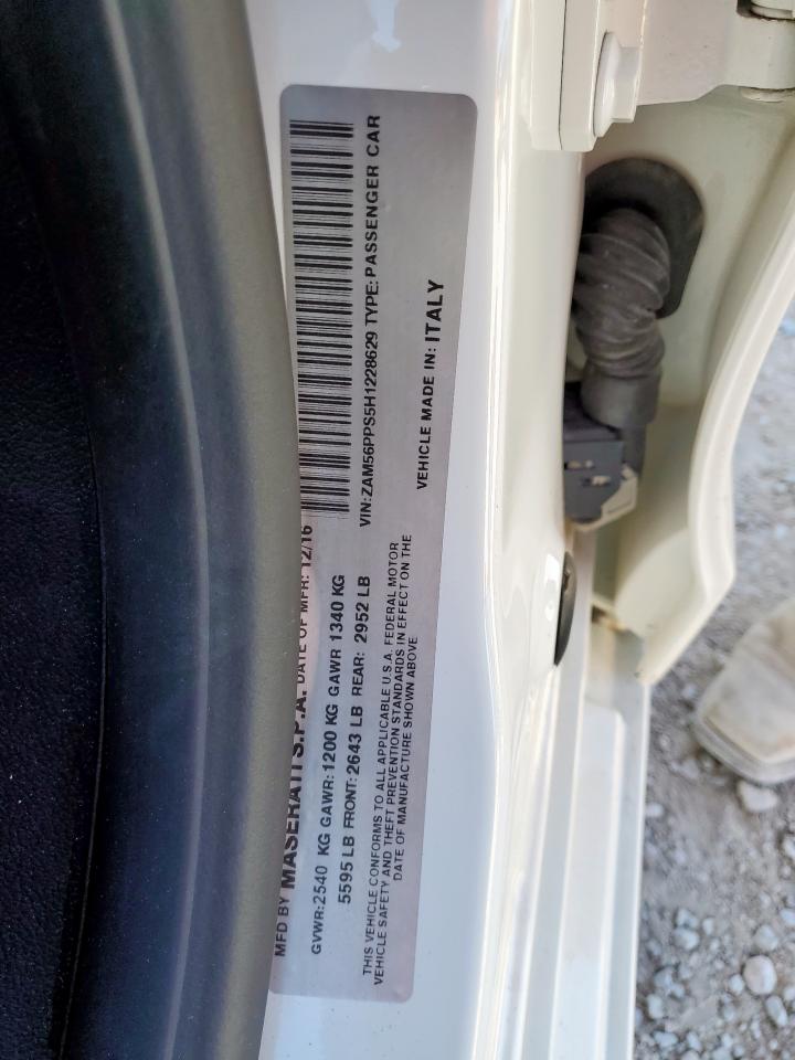 2017 Maserati Quattroporte Gts VIN: ZAM56PPS5H1228629 Lot: 92501305