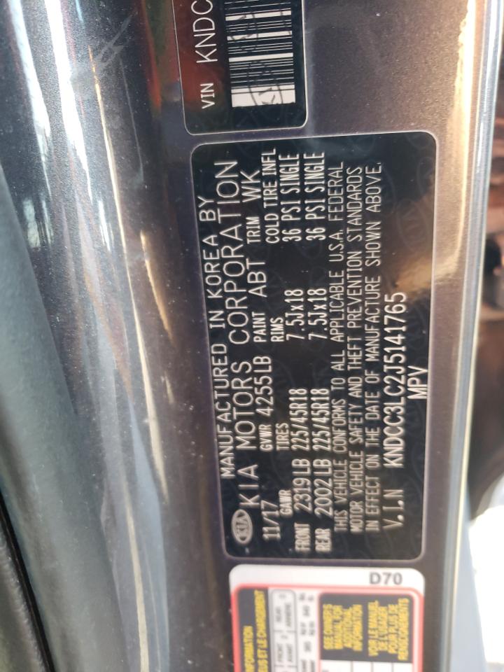 2018 Kia Niro Ex VIN: KNDCC3LC2J5141765 Lot: 92642485