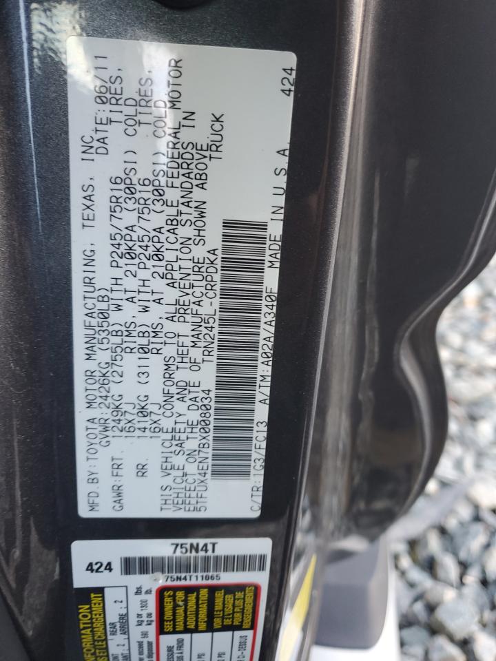 2011 Toyota Tacoma Access Cab VIN: 5TFUX4EN7BX008034 Lot: 92166105