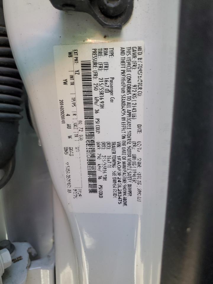 2016 Ford Focus Se VIN: 1FADP3F24GL283475 Lot: 92483495