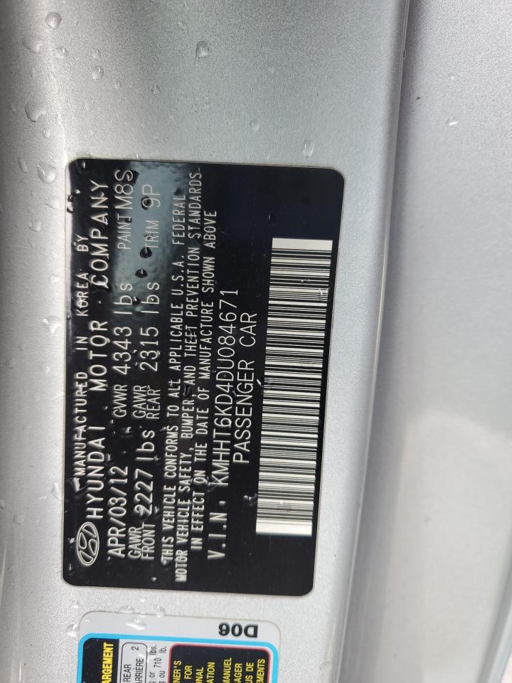 2013 Hyundai Genesis Coupe 2.0T VIN: KMHHT6KD4DU084671 Lot: 92859715