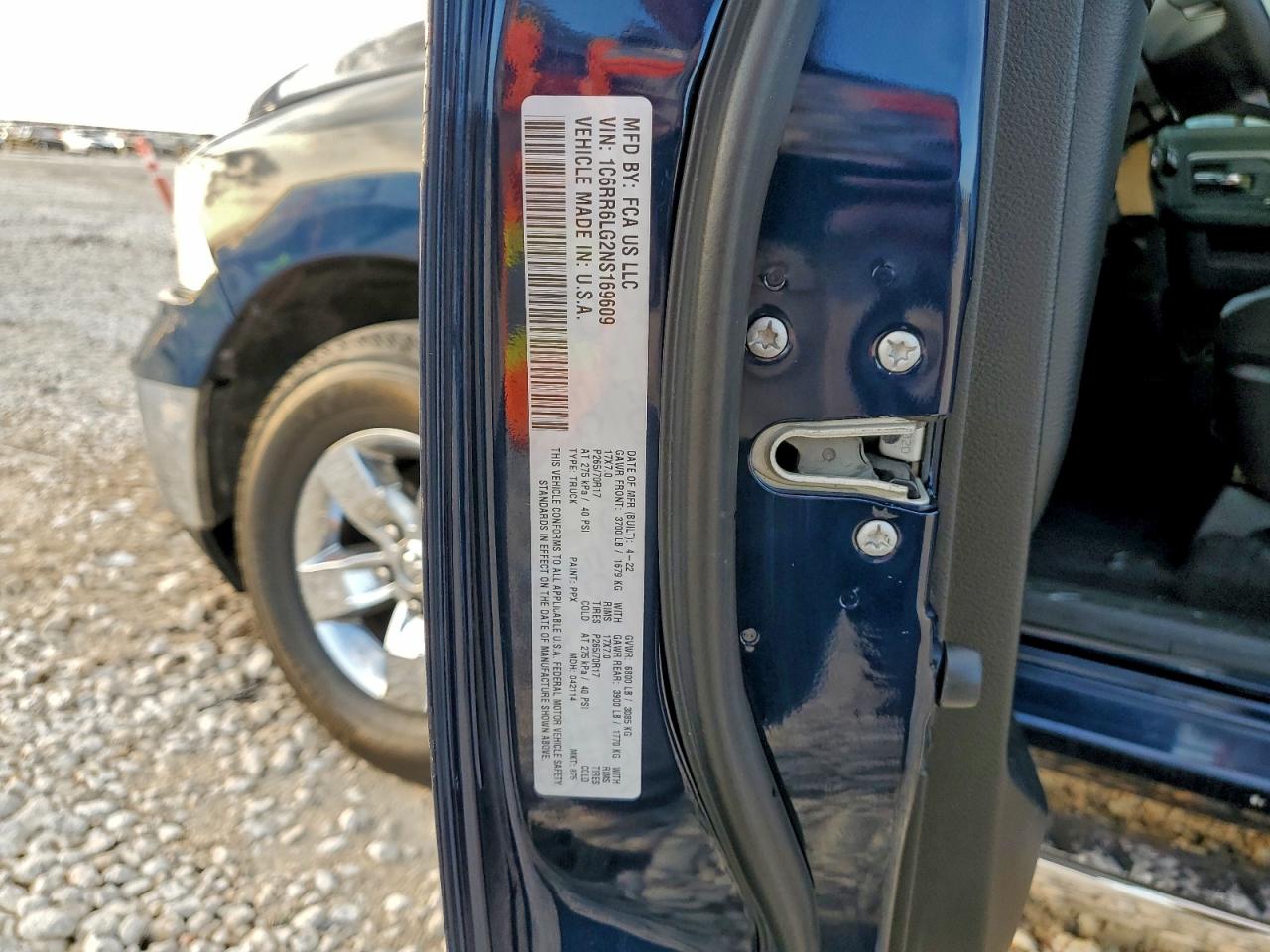 2022 Ram 1500 Classic Slt VIN: 1C6RR6LG2NS169609 Lot: 93940505