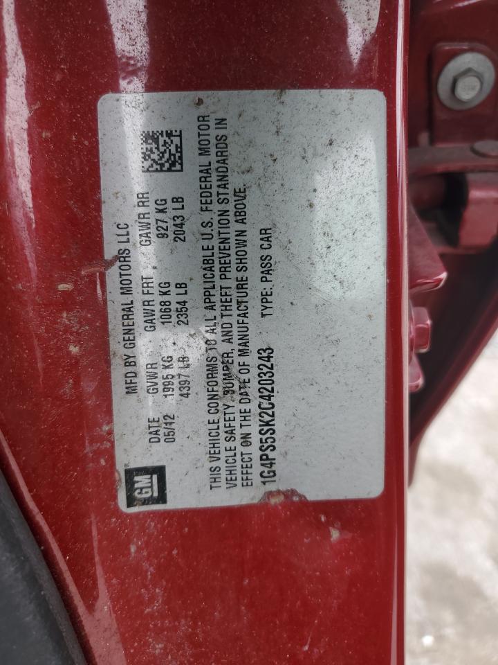 2012 Buick Verano VIN: 1G4PS5SK2C4203243 Lot: 91906085