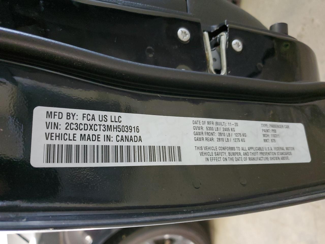 2021 Dodge Charger R/T VIN: 2C3CDXCT3MH503916 Lot: 90455035