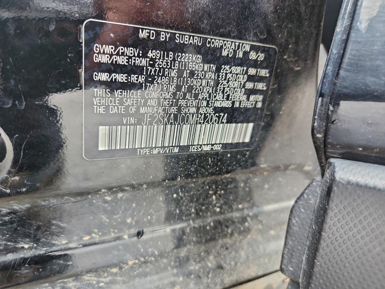 2021 Subaru Forester Premium VIN: JF2SKAJC0MH420674 Lot: 93199495